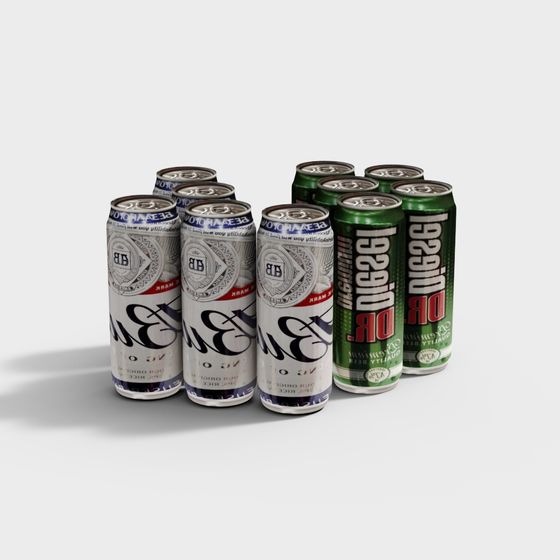 Modern Beer Can 3D Model Inspired by Street Art