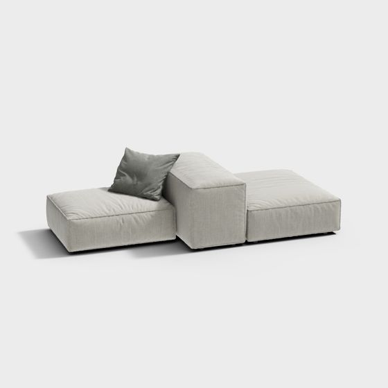 Elegant Low-Poly Sofa 3D model for Modern Interiors