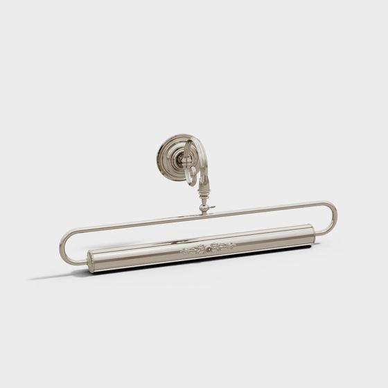 Golden American Bathroom Mirror Front Lamp 3D Model