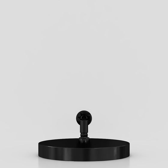 Minimalist Black Sphere 3D model with Disk Base