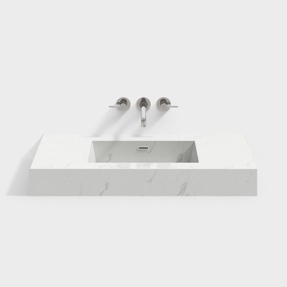Modern Minimalist Floating Marble Sink 3D model