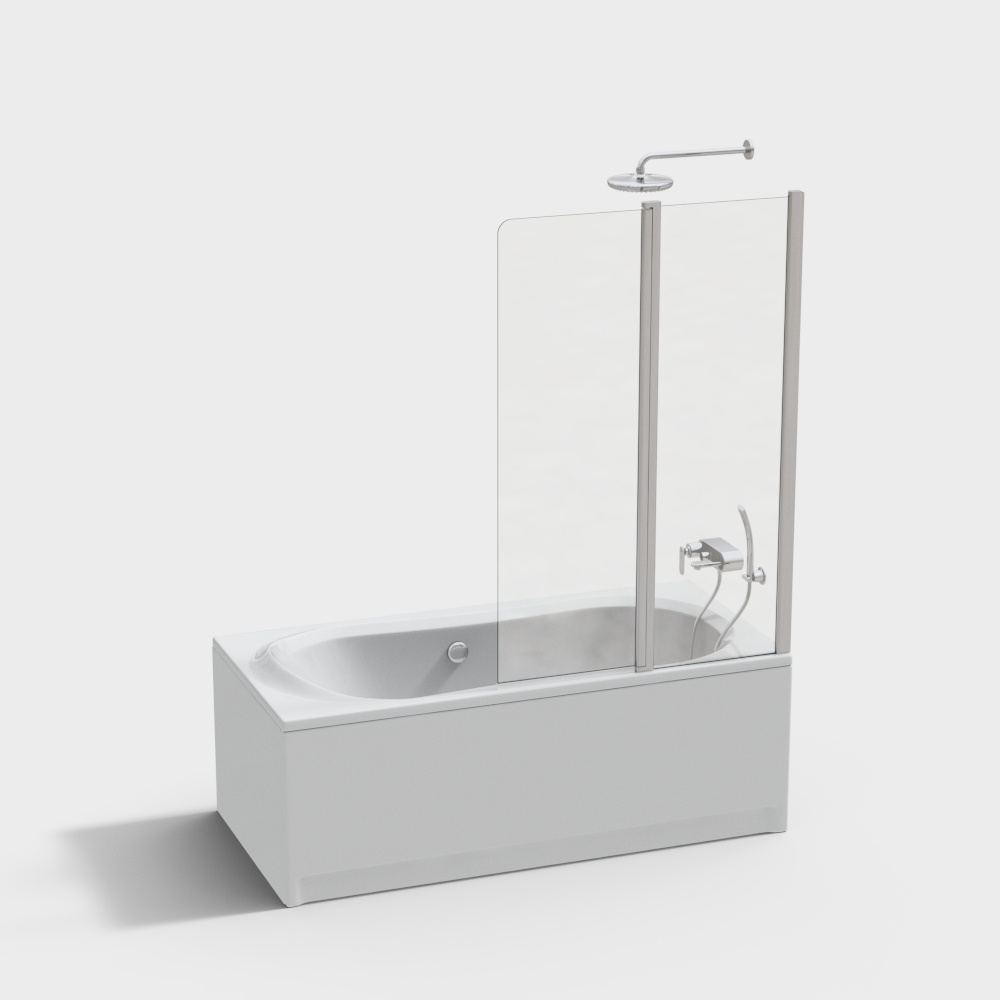 Modern Glass Partition Bathtub