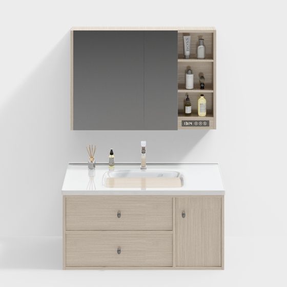 Stylish Bathroom Vanity 3D model for Modern Spaces