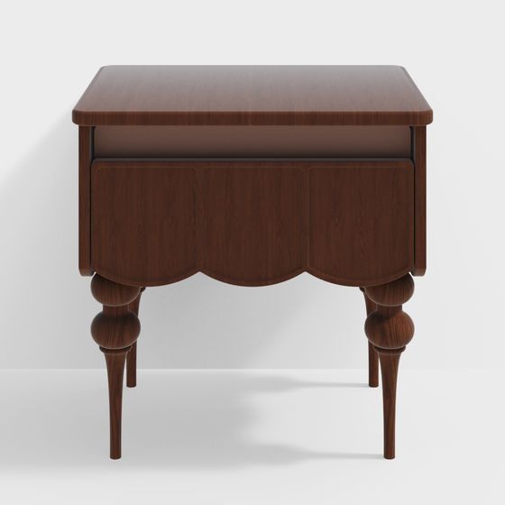 Retro Nightstand 3D model for Modern Design