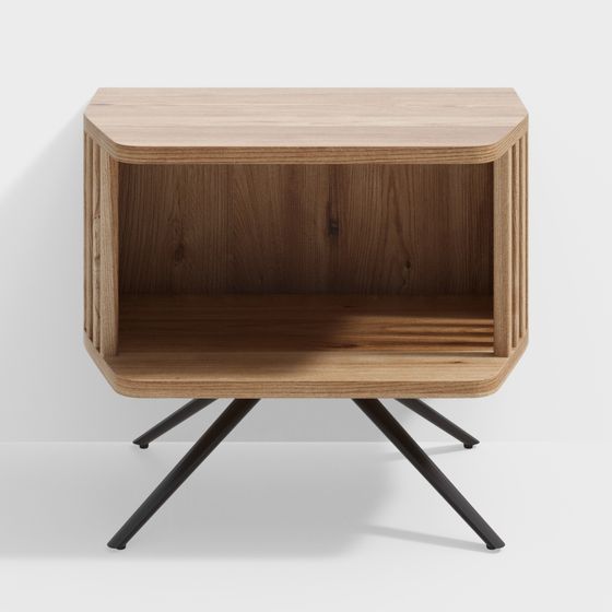 Stylish Low-Poly Wooden Side Table 3D model