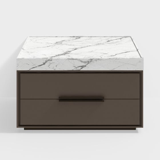 Stylish Marble Bedside Table 3D model