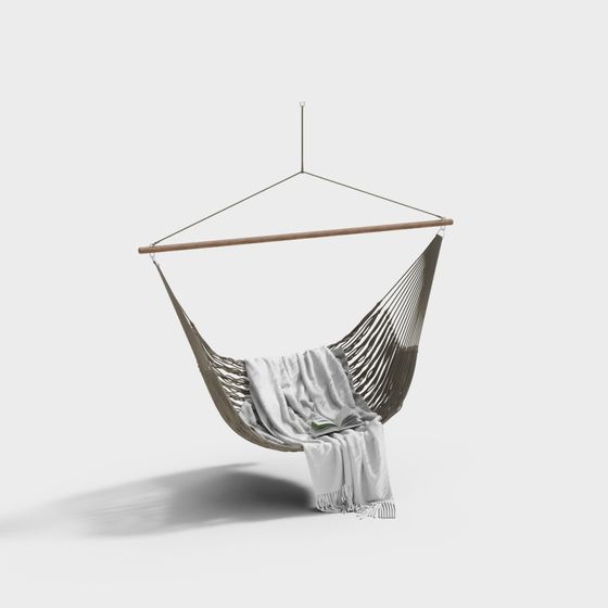 Scandinavian Hammock Swing 3D Model in Black