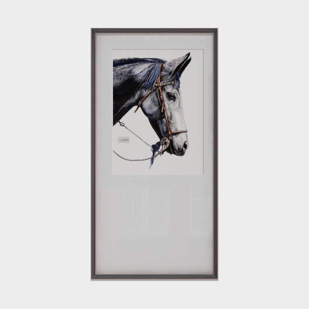 Elegant Equestrian Portrait 3D model