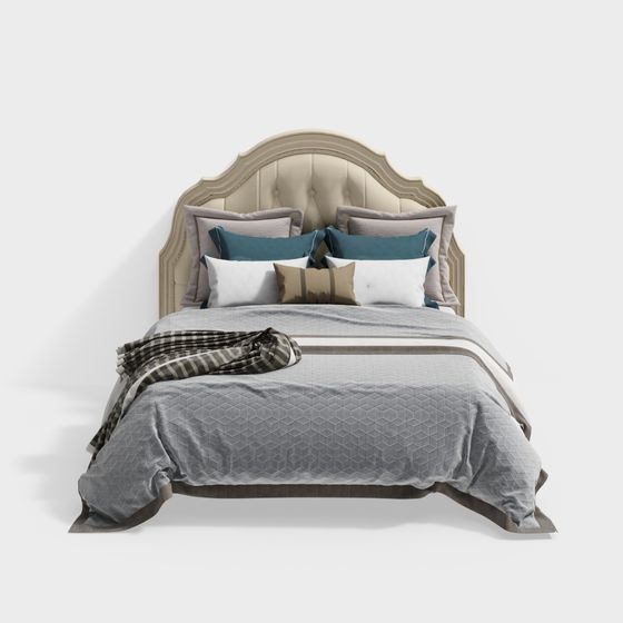 Stylish Low Polygon Bed 3D Model for Modern Interiors