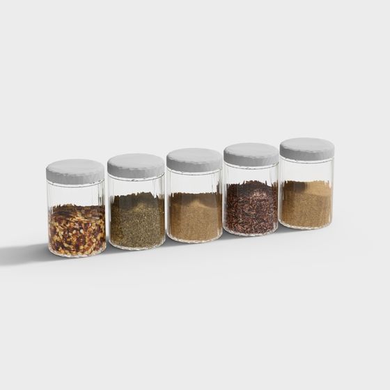Realistic Spice Jars 3D Model for Creative Projects