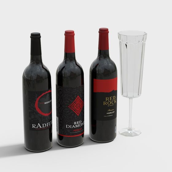 Elegant Wine Tasting Set 3D model