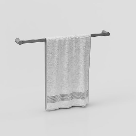 Stylish Minimalist Towel Rack 3D model for Modern Interiors