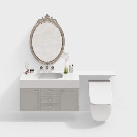 Elegant Bathroom Ensemble 3D model