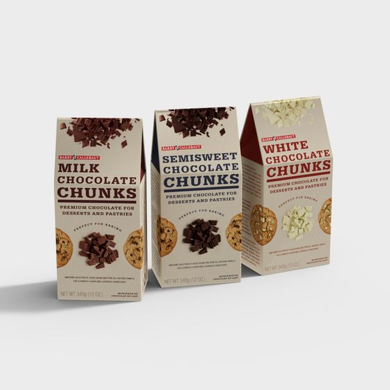 Realistic Chocolate Pieces 3D model