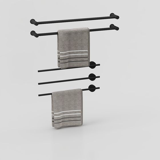 Minimalist Towel Rack 3D model for Elegant Interiors