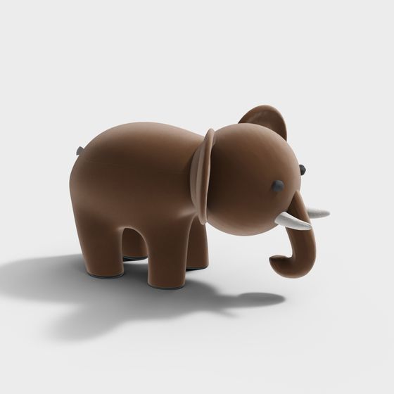 Low Poly Cute Elephant 3D Model