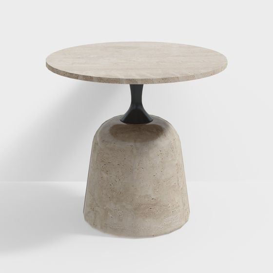 Modern Concrete Round Table 3D model