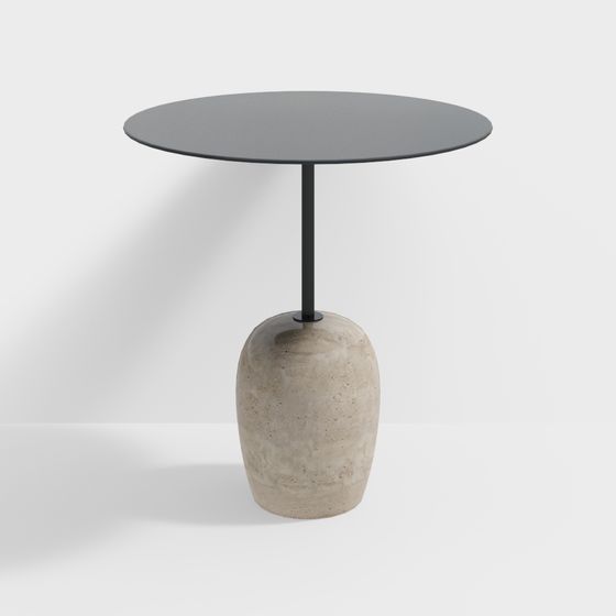 Low-Polygon Round Table 3D model Design