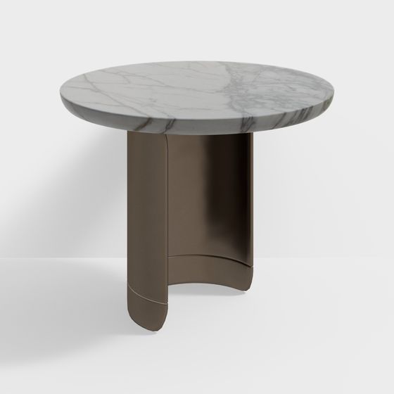 Elegant Low-Polygon Round Table 3D model