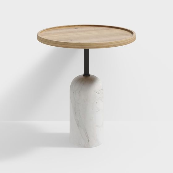 Elegant Marble Side Table 3D model