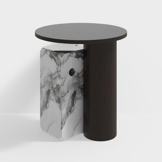 Elegant Marble Side Table 3D model