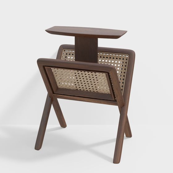 Minimalist Wooden Side Table 3D model