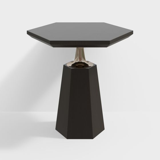 Chic Hexagonal Side Table 3D model for Modern Interiors