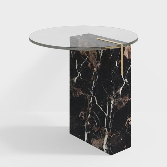 Stylish Urban Marble Side Table 3D model