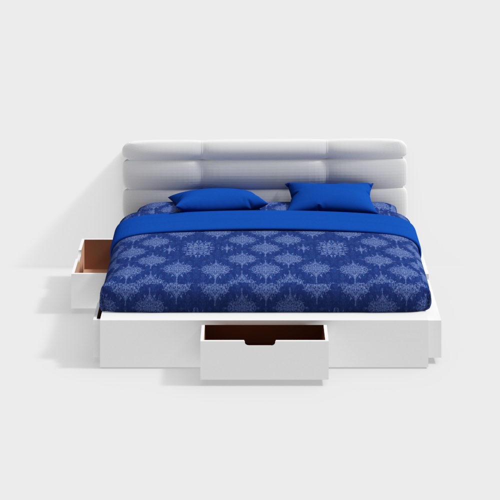 Elegant Minimalist Bed 3D model for Modern Interiors