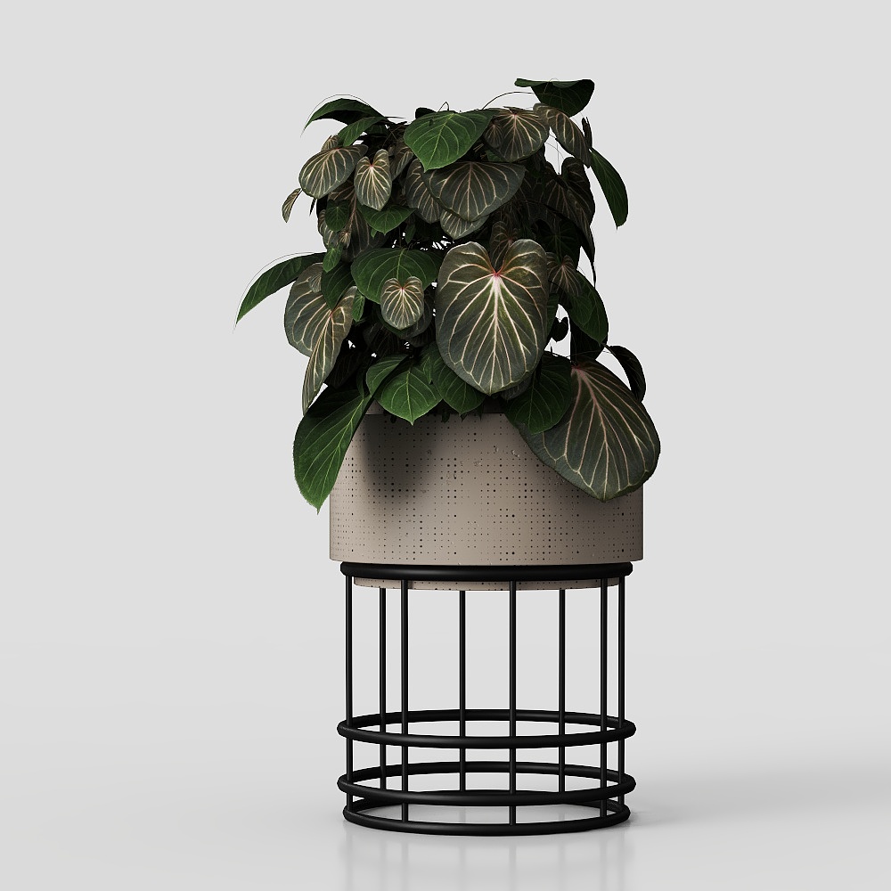 Urban Greenery Low-Polygon Plant Pot 3D model