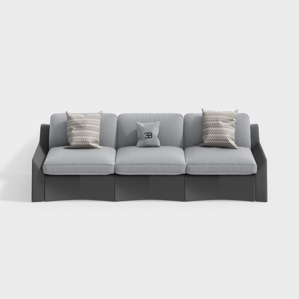 Elegant Low-Poly Sofa 3D model for Modern Interiors