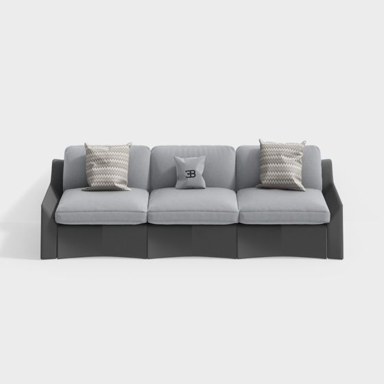 Elegant Low-Poly Sofa 3D model for Modern Interiors