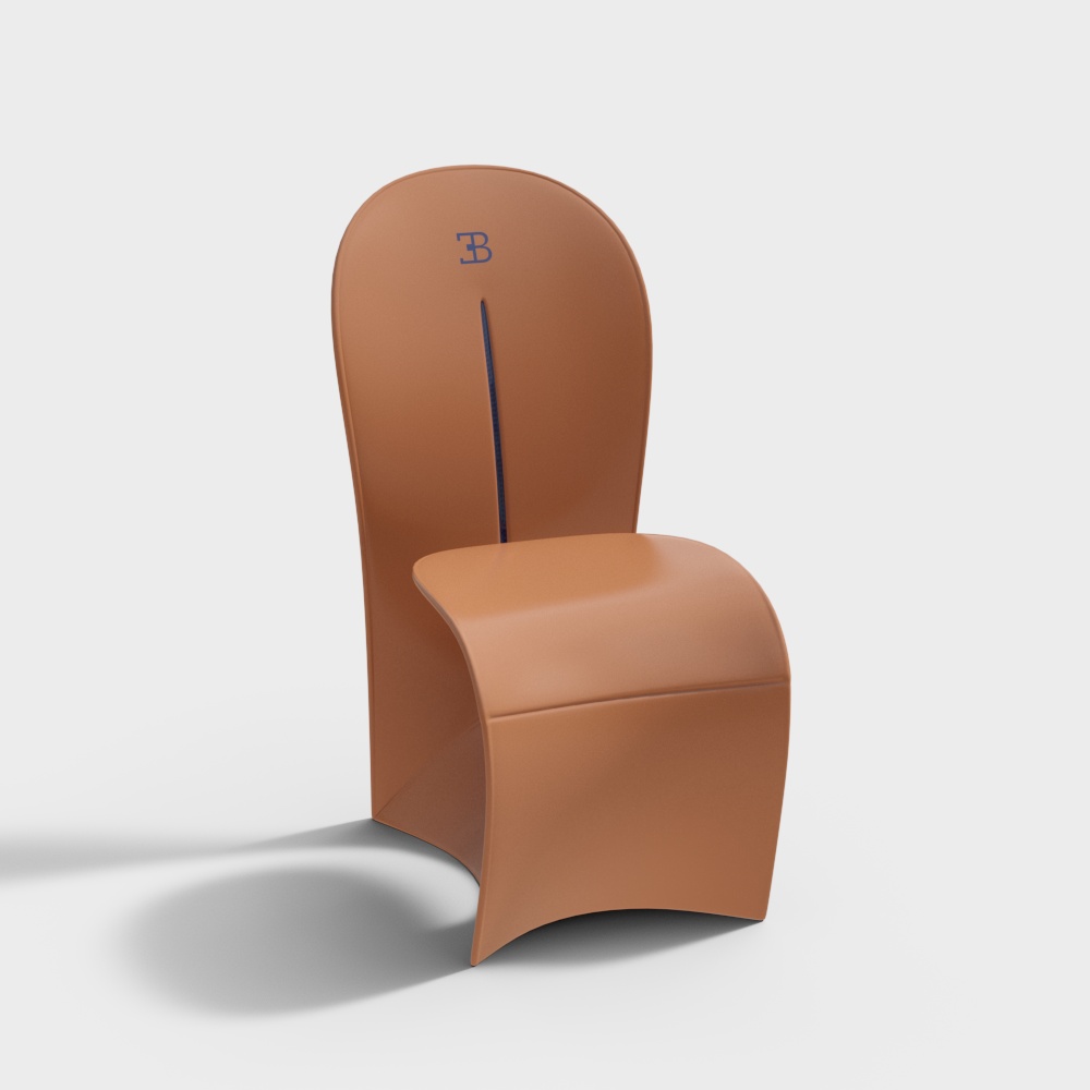 Elegant Curved Chair 3D model for Modern Design
