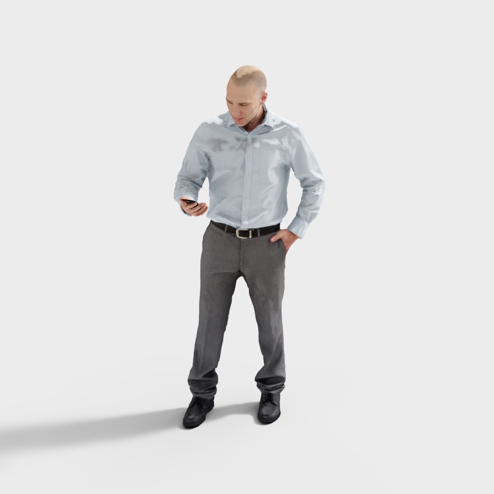 Stylish Businessman 3D model in Low-Poly Style