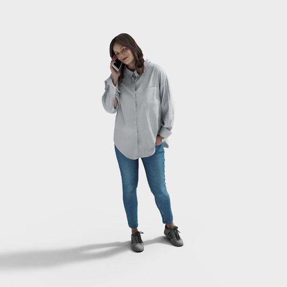 Casual Female Character 3D model for Creative Projects