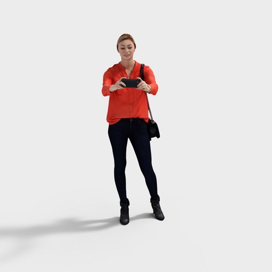 Urban Stroller 3D model – Chic Female Character