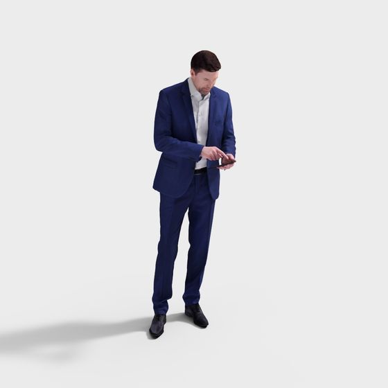 Stylish Low-Poly Suit Man 3D model