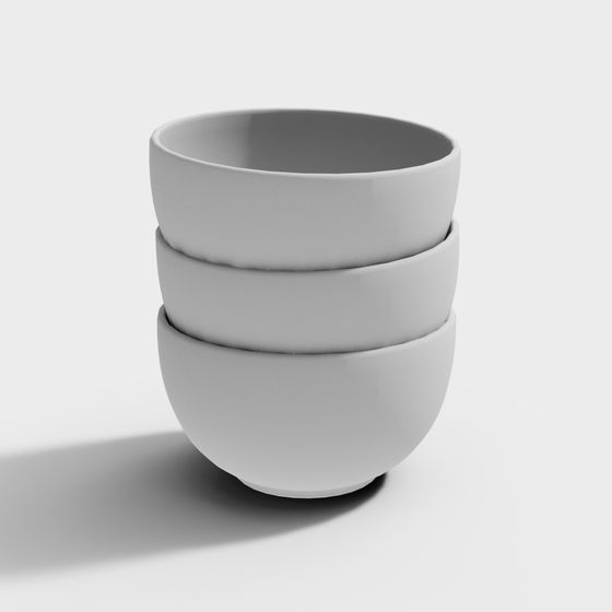 Stacked Bowls 3D model
