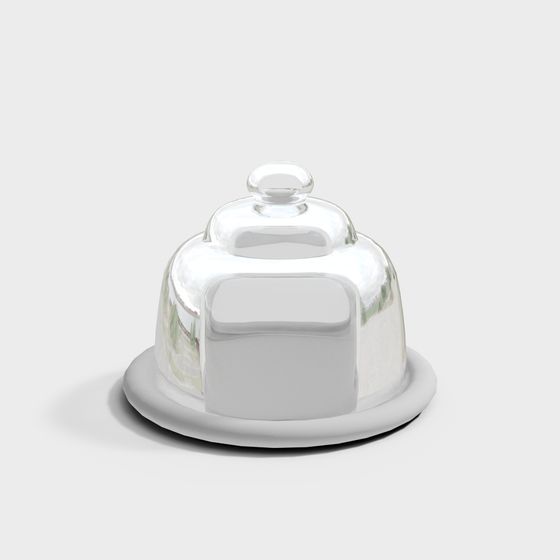 Elegant Low-Poly Glass Cheese Box 3D model