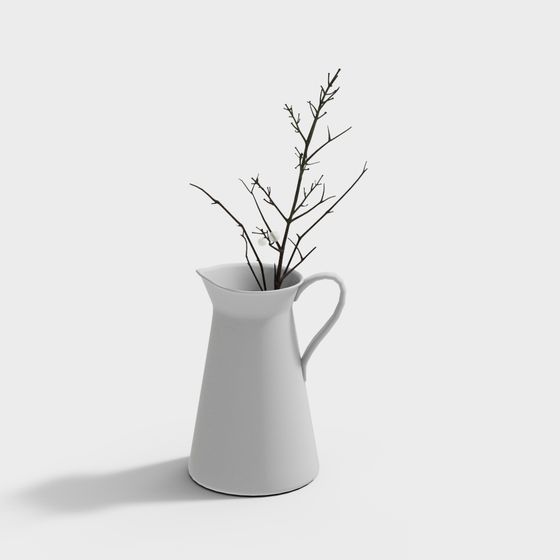 Elegant Vase with Bare Branches 3D model
