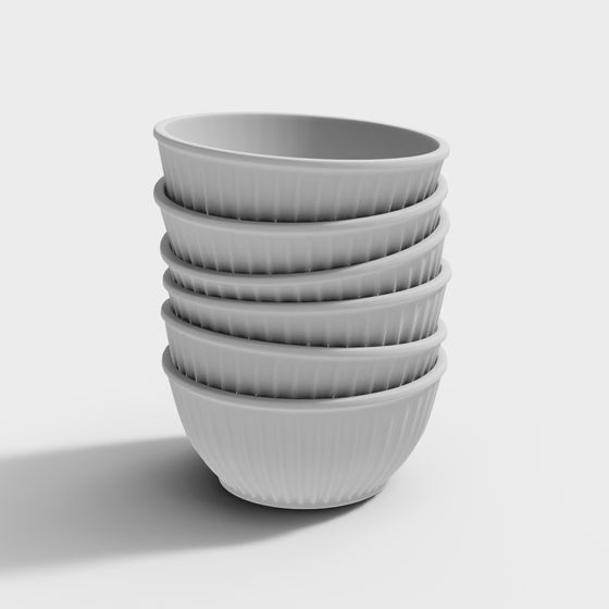 Artistic Stacked Bowl 3D model for Creative Projects