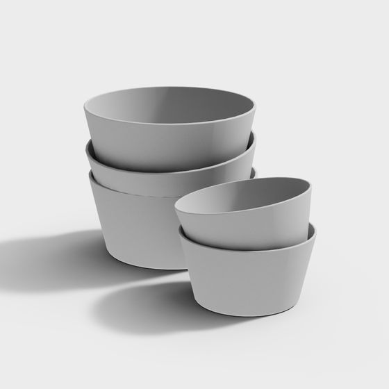 Stacked Bowl Set 3D model for Contemporary Homes