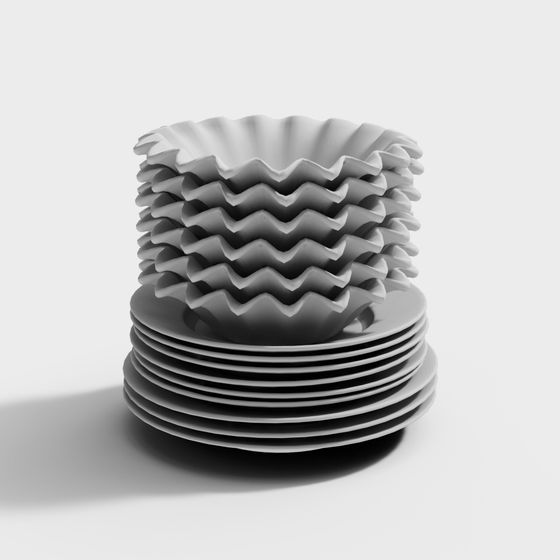 Waves Stacking Plate 3D model