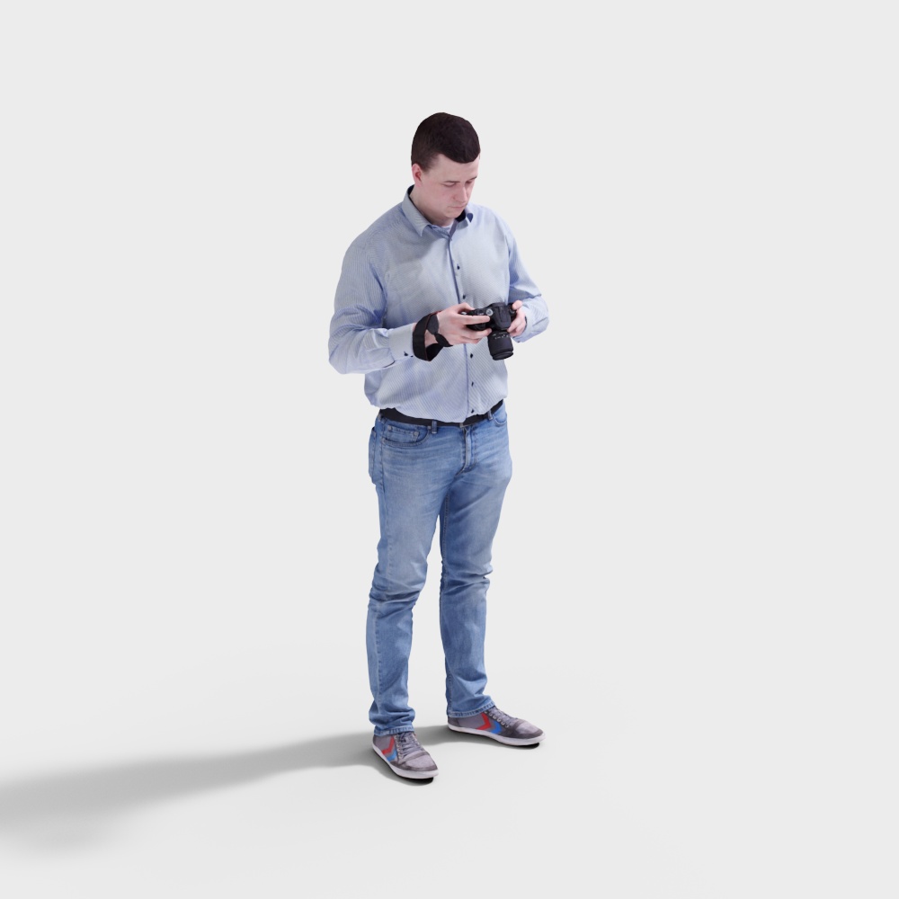 Photographer 3D model - Low Poly with High Details