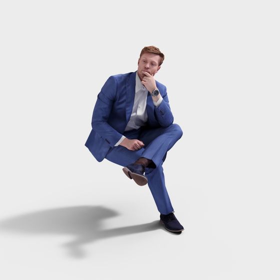 The Thinker Low-Polygon Character 3D Model