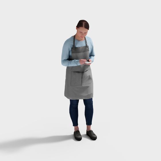 Stylish Low-Poly Kitchen Apron 3D Model