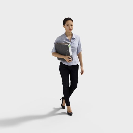 Stylish Female 3D Model for Modern Urban Scenes