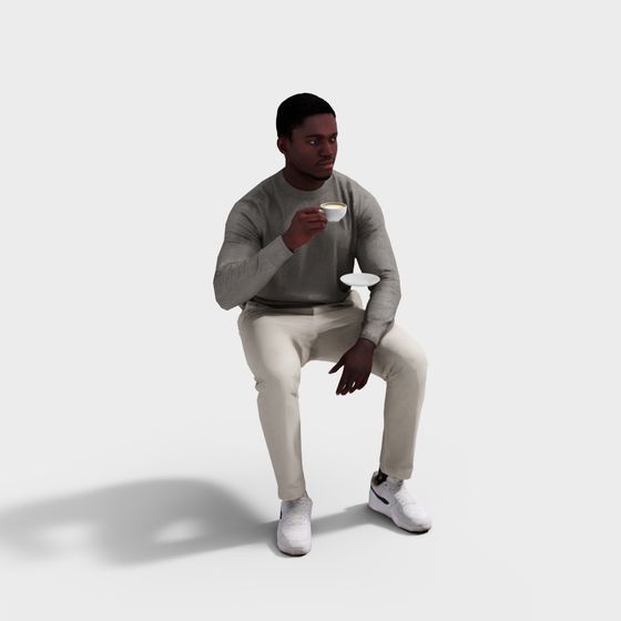 Tranquil Character 3D Model for Contemporary Spaces