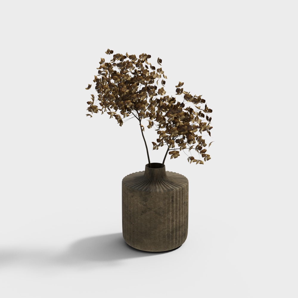 Artistic Dead Branch Bonsai 3D Model – Low-Poly Plant