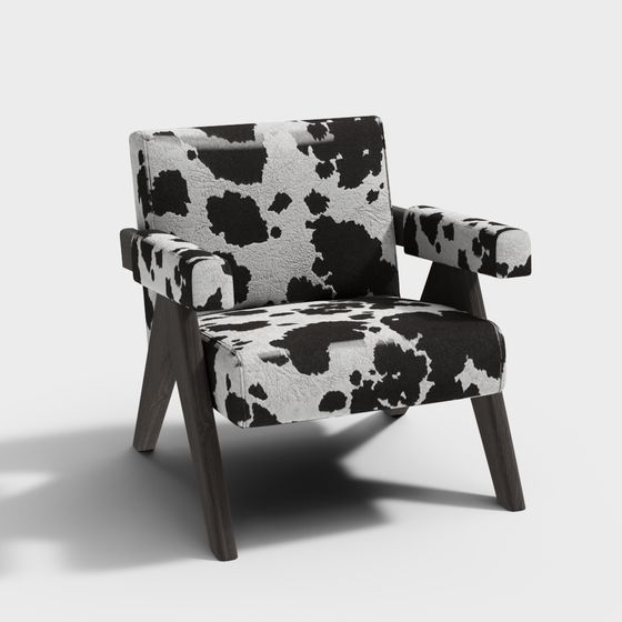 Elegant Spotted Comfort Chair 3D model